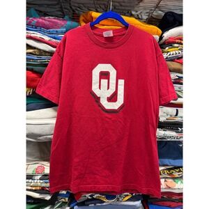 Vintage Oklahoma University Sooners OU TShirt Mens Large Red y2k Sportswear NCAA